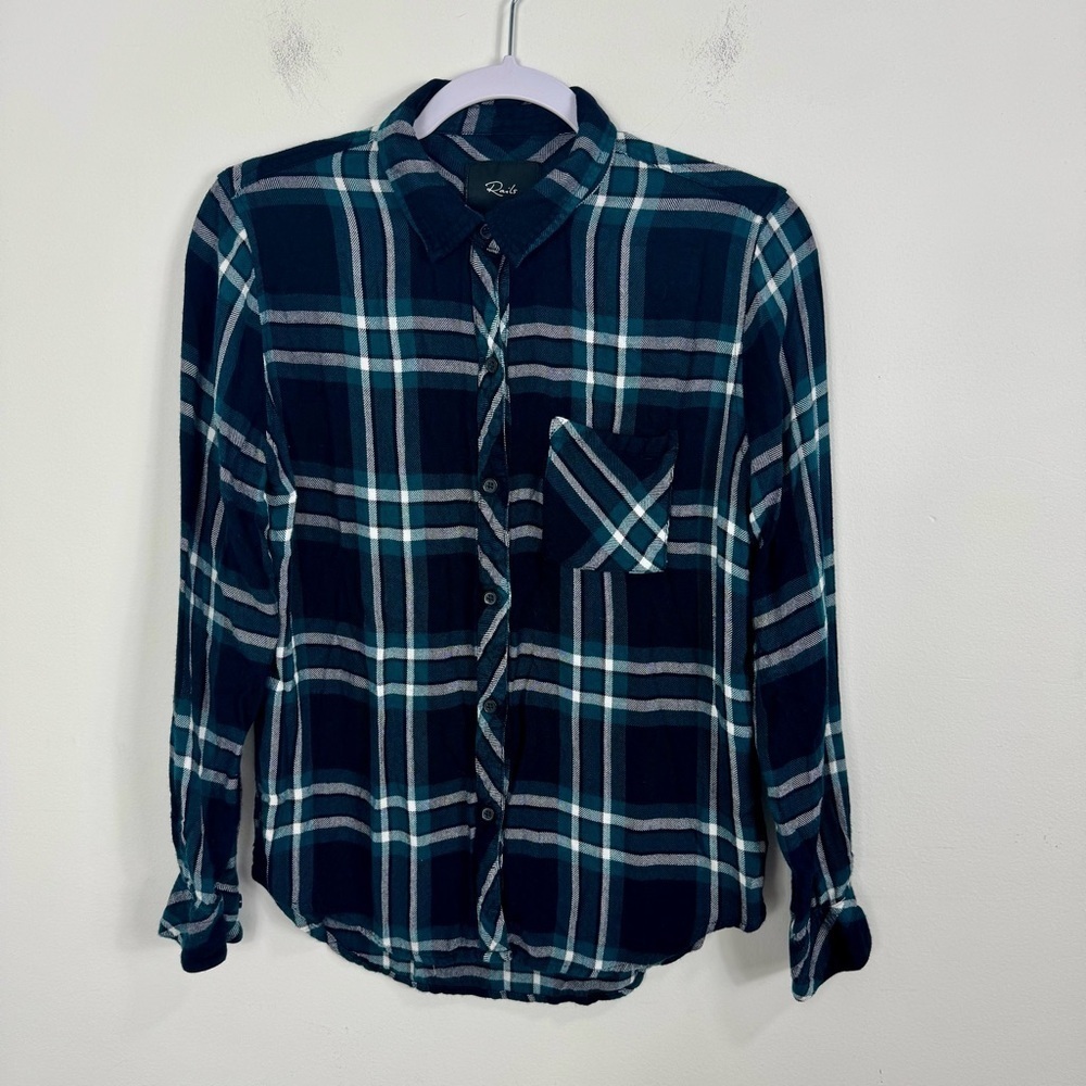 Rails Hunter Plaid Front Button Closure Shirt Blu… - image 2